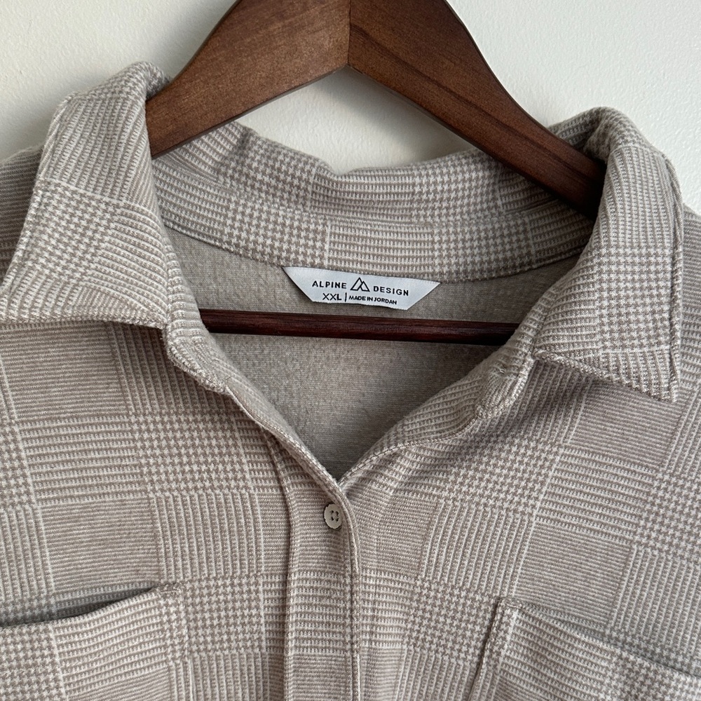 Alpine Men's Casual Beige and Cream Checkered Shirt - Picture 5 of 9